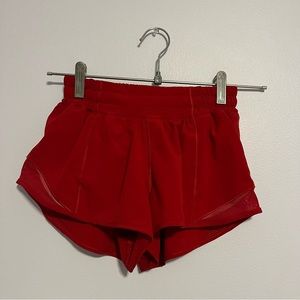 Dark Red Hotty hots Lululemon shorts